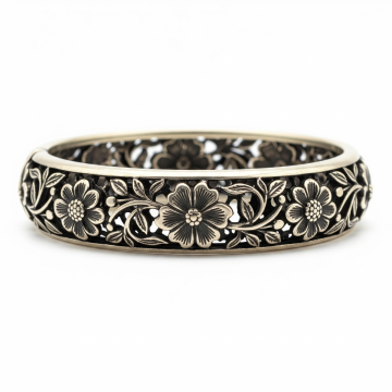 Antique Finish Floral Bangle